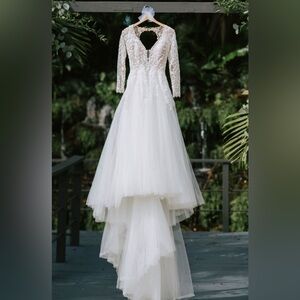 White wedding dress.